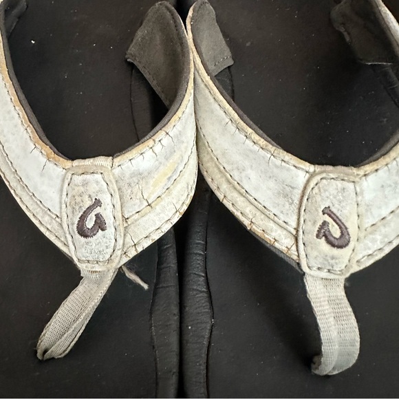 OluKai Ohana Women’s Flip Flops Sandals White Beach Weekend Relax Size 9 Thongs - Picture 7 of 13